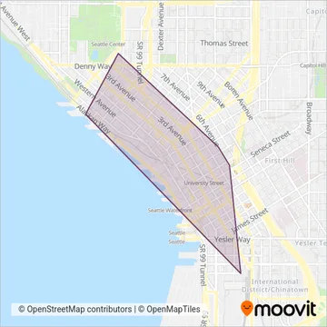 Waterfront Shuttle Seattle coverage area map
