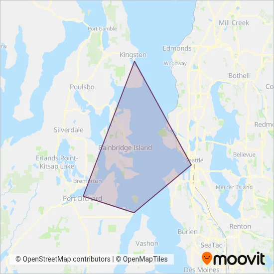 Kitsap Ferry coverage area map
