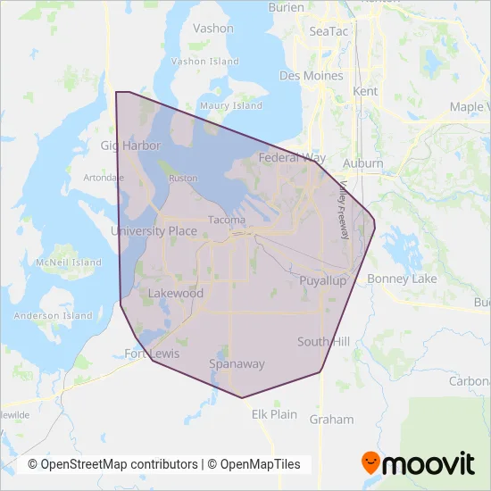 Pierce Transit coverage area map