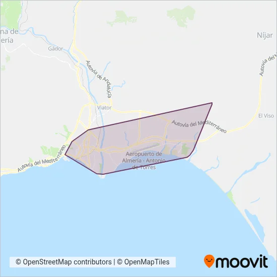 Cobertura del mapa de Surbus (Bus)