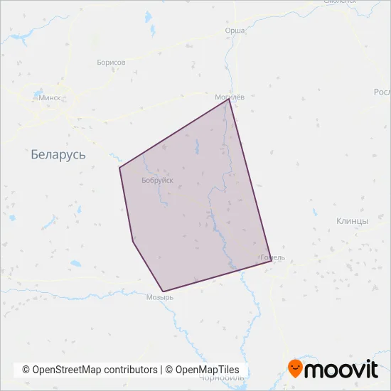 Belarusian Railways coverage area map
