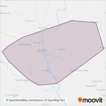 Схема покрытия компании Жлобинавтотранс