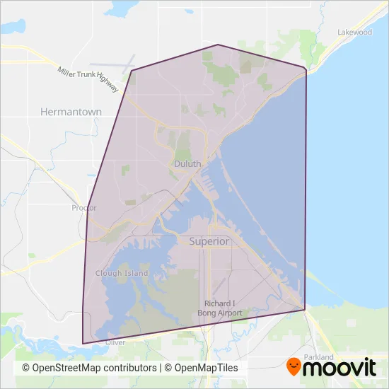 DTA coverage area map