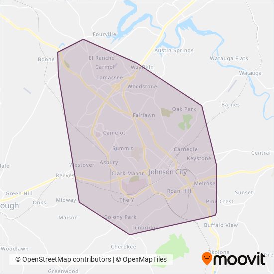 Johnson City coverage area map