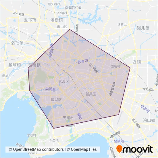 Wuxi Metro coverage area map