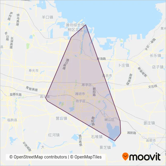Weifang Bus coverage area map