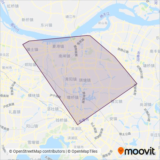 江阴公交 coverage area map