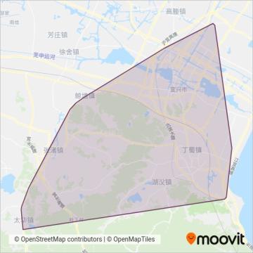 宜兴公交 coverage area map