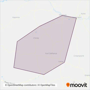 Navajo Transit System coverage area map