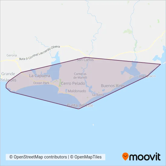 Mapa del área de cobertura de Codesa