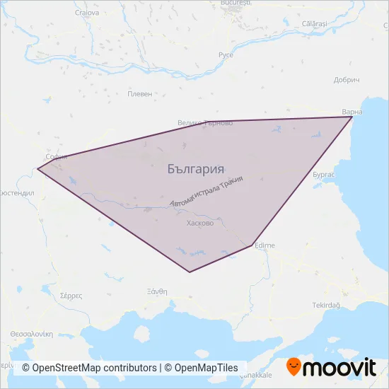 BDZ Passengers coverage area map