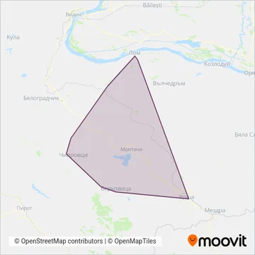 Схема покрытия компании Градски транспорт Монтана
