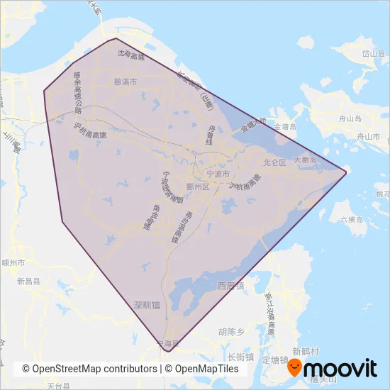 Ningbo Bus coverage area map