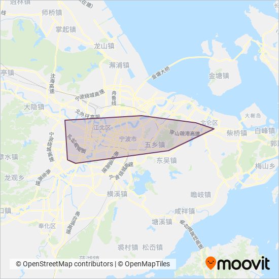 宁波地铁 coverage area map