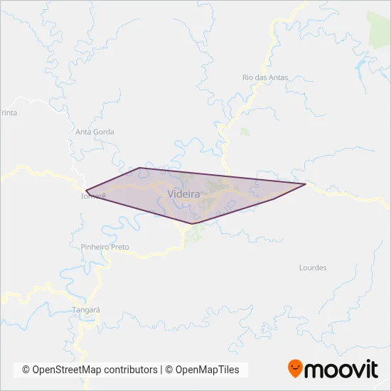 Santa Teresinha - Videira coverage area map