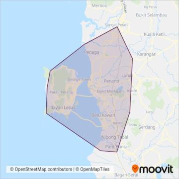 Rapid Penang coverage area map