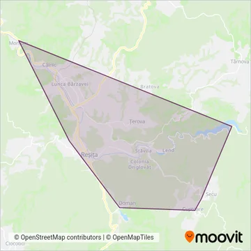 TUReșița (Bus) coverage area map