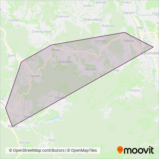 CFR Călători coverage area map