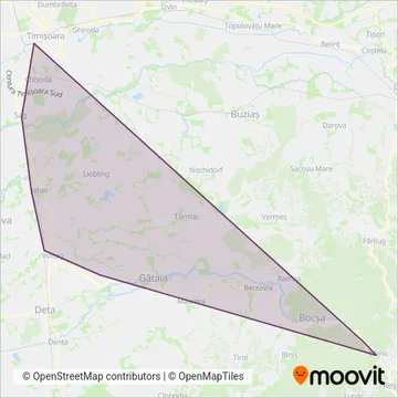 Regio Călători coverage area map