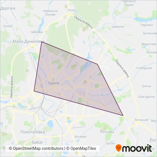 Kharkiv Metro coverage area map