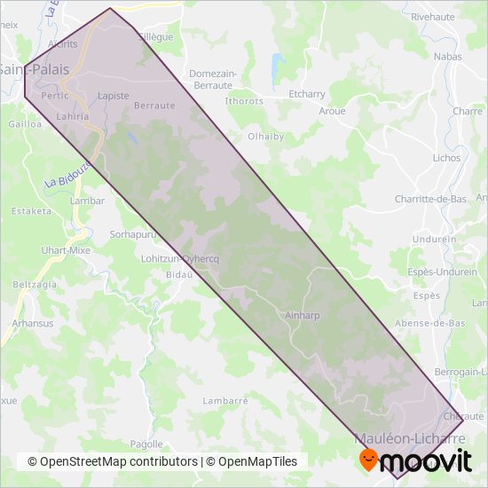 Mapa del área de cobertura de Txik Txak