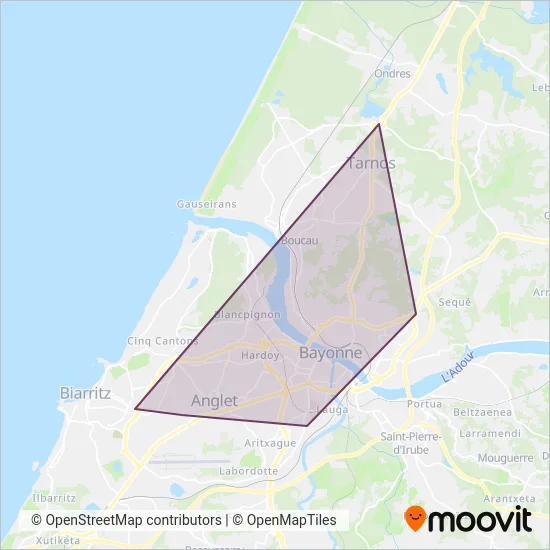 Chronoplus ❙ Lignes Tram’Bus coverage area map