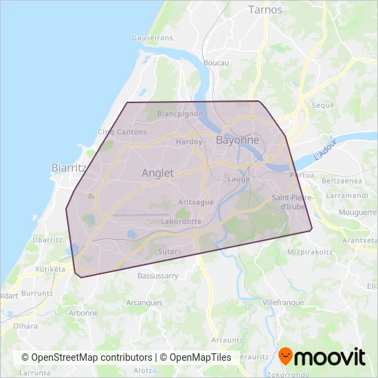 Txik Txak ❙ Lignes Structurantes coverage area map