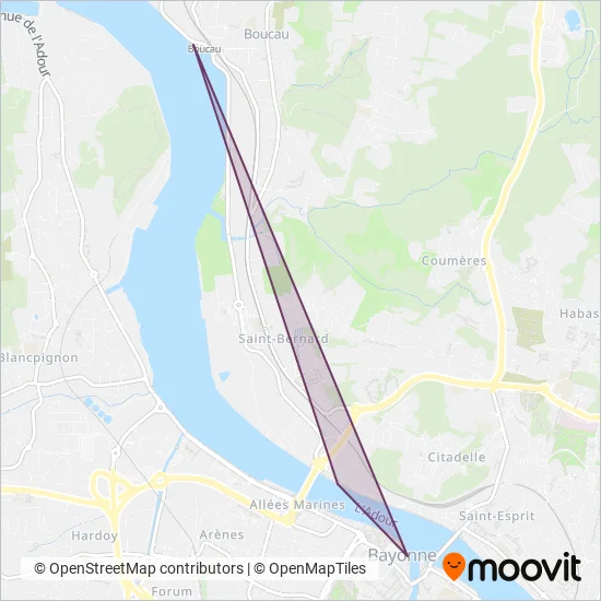 Txik Txak ❙ Navette Fluviale coverage area map
