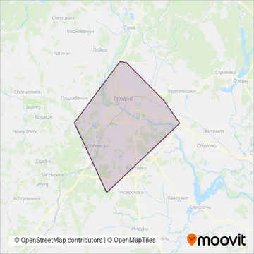 Схема покрытия компании Автобусный парк г.Гродно