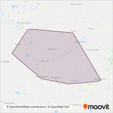 Схема покрытия компании Беларуская Чыгунка