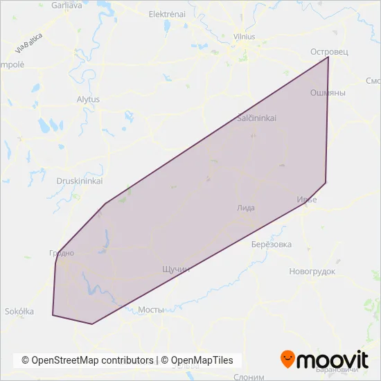 Private Carriers coverage area map