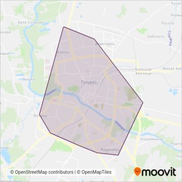 Схема покрытия компании Гродненское троллейбусное управление