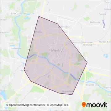 Схема покрытия компании Гродненское троллейбусное управление