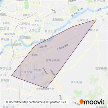 沈阳浑南现代有轨电车 coverage area map