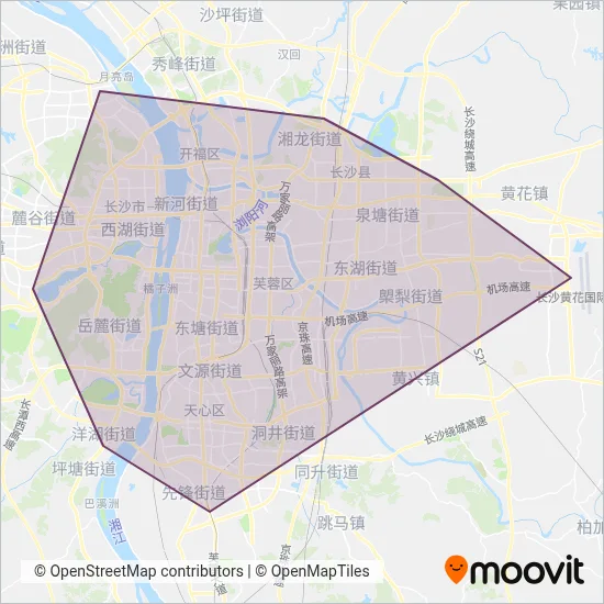 Changsha Metro coverage area map