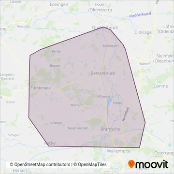 Схема покрытия компании Verkehrsgemeinschaft Osnabrück