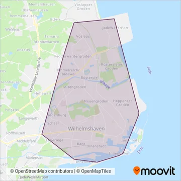 Схема покрытия компании Stadtwerke Verkehrsbetriebe Wilhelmshaven