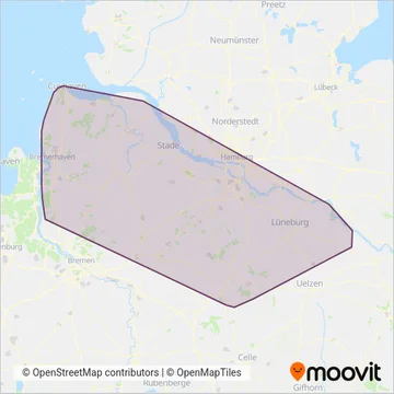 Схема покрытия компании KVG Stade GmbH & Co. KG