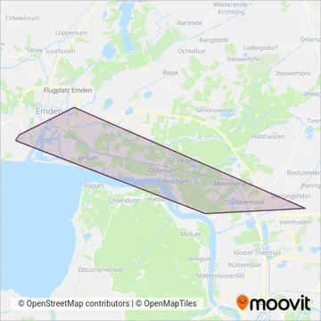 Схема покрытия компании Reisedienst Hinrich Uffen
