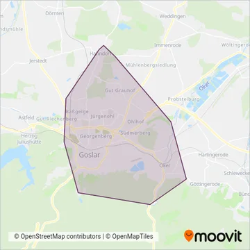 Схема покрытия компании Stadtbus Goslar