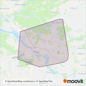 Схема покрытия компании BSAG (Трамвай)