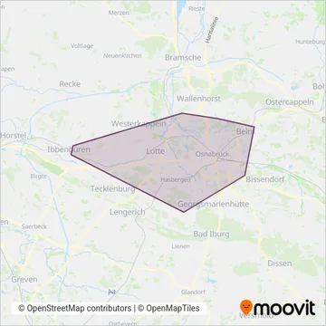 Схема покрытия компании Stadtwerke Osnabrück