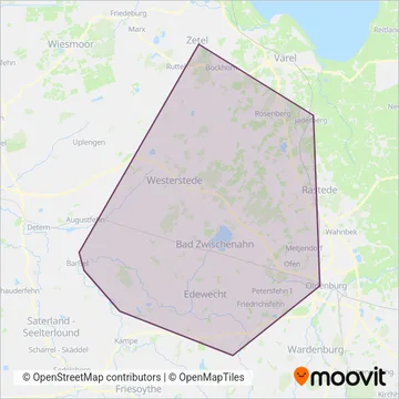 Схема покрытия компании Bruns Reisen GmbH Bad Zwischenahn