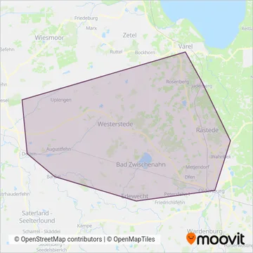Схема покрытия компании Gerdes Reisen (Автобус)