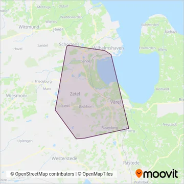 Схема покрытия компании Bruns Reisen GmbH Varel