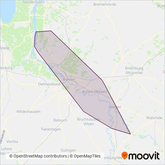 Схема покрытия компании Reisedienst von Rahden GmbH & Co. KG