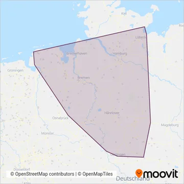 Схема покрытия компании DB Regio AG Nord