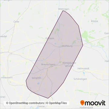 Схема покрытия компании Verkehrsbetriebe Bachstein
