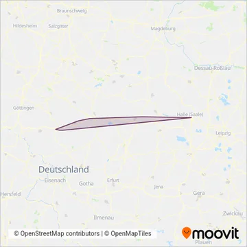 Схема покрытия компании ABELLIO Rail Mitteldeutschland GmbH (Поезд)