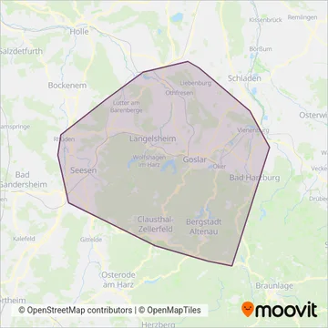 Схема покрытия компании HarzBus